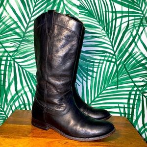 Frye Melissa Black Leather Pull On Boots Women’s 6.5 B